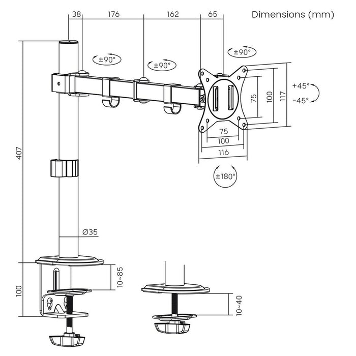 Screen Table Support MacLean MC-753N 17" 32"