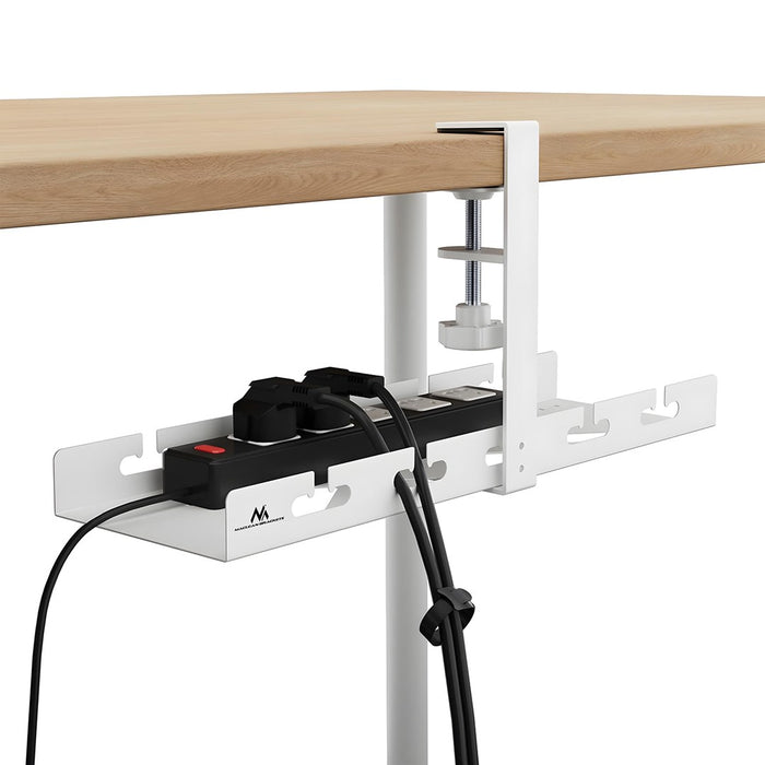 Maclean under-desk cable organizer, max. load 5kg, white, MC-105 W