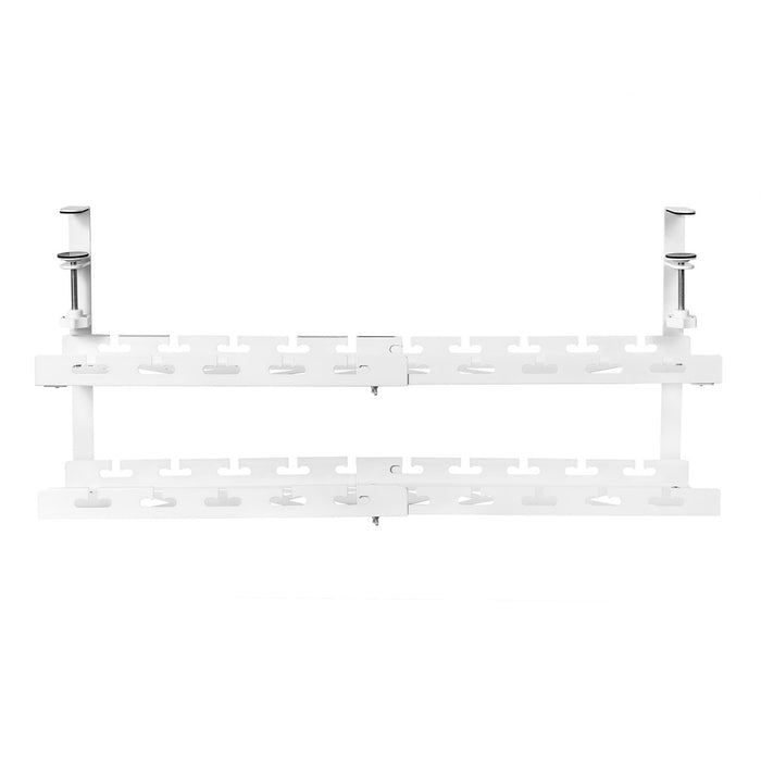 Maclean under-desk cable organizer, max. load 5kg, max. 728mm, 2 levels, white, MC-102 W