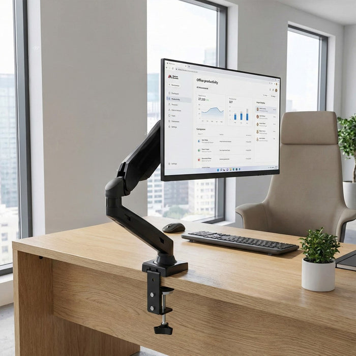 Maclean MC-860 monitor mount / stand 68.6 cm (27") Black Desk