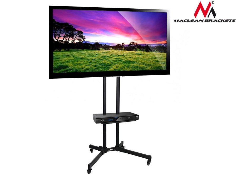 Maclean MC-661 Trolley TV Stand with Mounting Bracket and 2 Shelfs