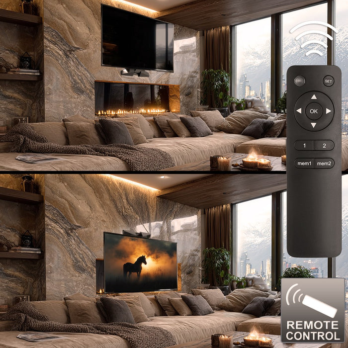 Maclean MC-891 Electric TV Wall Mount Bracket with Remote Control Height Adjustment 37'' - 70" max. VESA 600x400 up to 35kg Above Fireplace Mount Sturdy