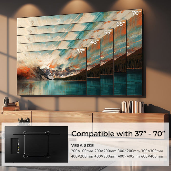 Maclean MC-891 Electric TV Wall Mount Bracket with Remote Control Height Adjustment 37'' - 70" max. VESA 600x400 up to 35kg Above Fireplace Mount Sturdy