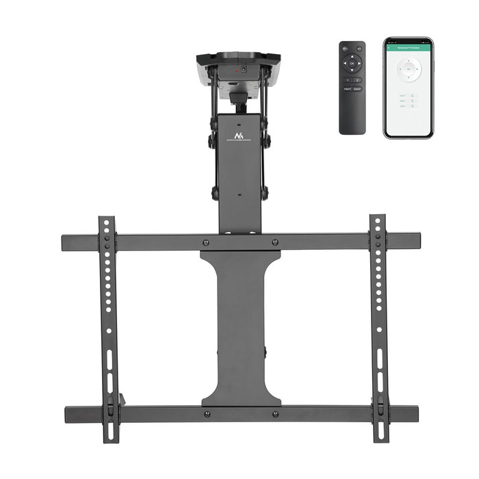 Maclean electric ceiling mount for TV, TUYA support, max VESA 600x400, for sloping walls, remote control, 32"-70", 35kg, MC-880T