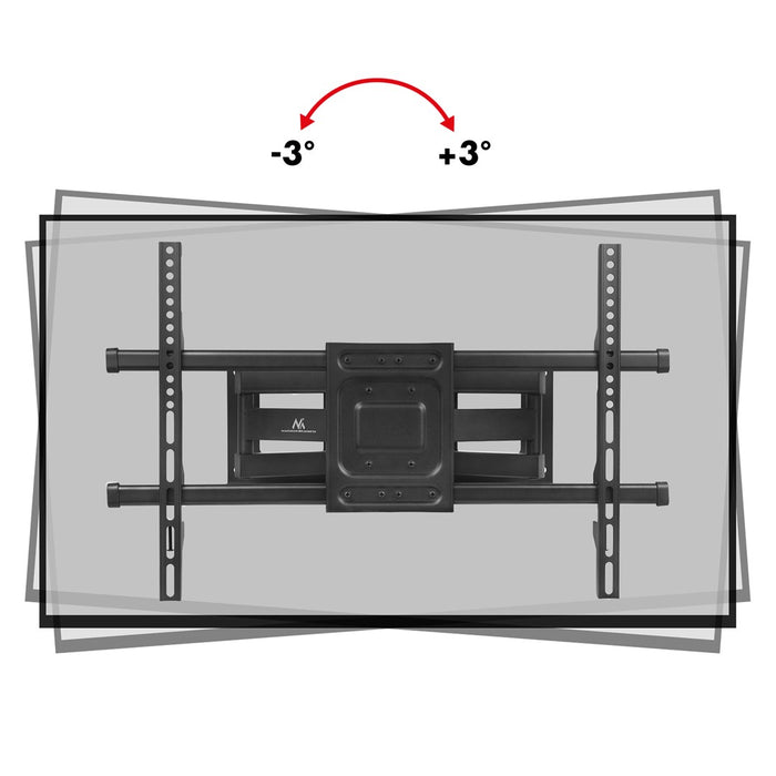 Maclean TV Mount, max VESA 600x400, 32-85", 60kg, horizontal and vertical angle adjustment, profile 65-390mm, black, MC-789