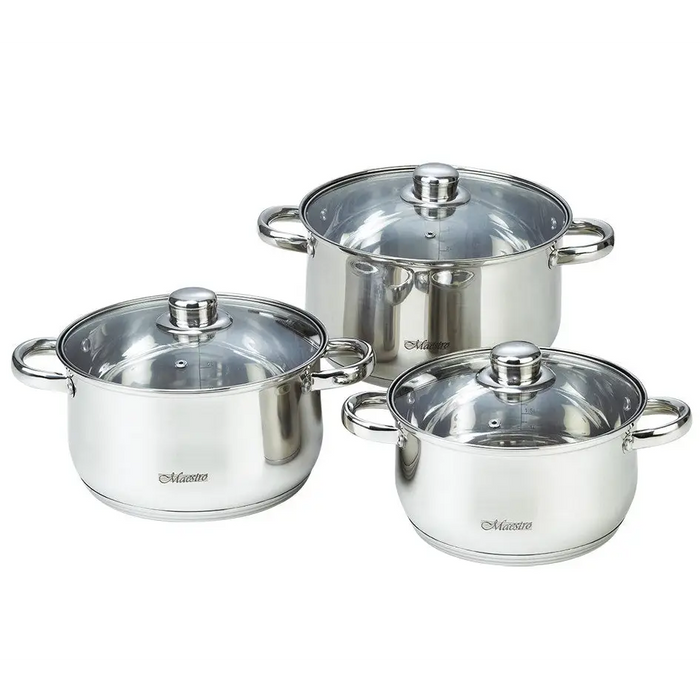 MAESTRO MR-2020-6M 6-piece cookware set stainless steel - Non-electric pots / pansAGD-GAR<<<Home Appliance