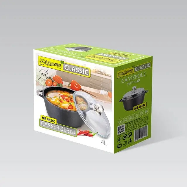 Maestro MR-4624C Pot with lid 24 cm 4 l Black - Non-electric pots / pansAGD-GAR<<<Home Appliance