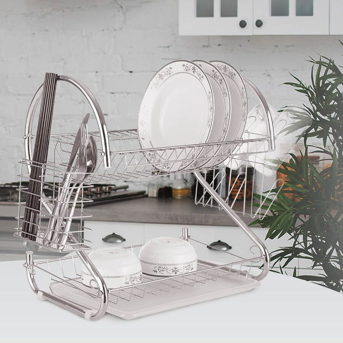 Dish drying rack 38 cm MAESTRO MR-1025-38 Silver
