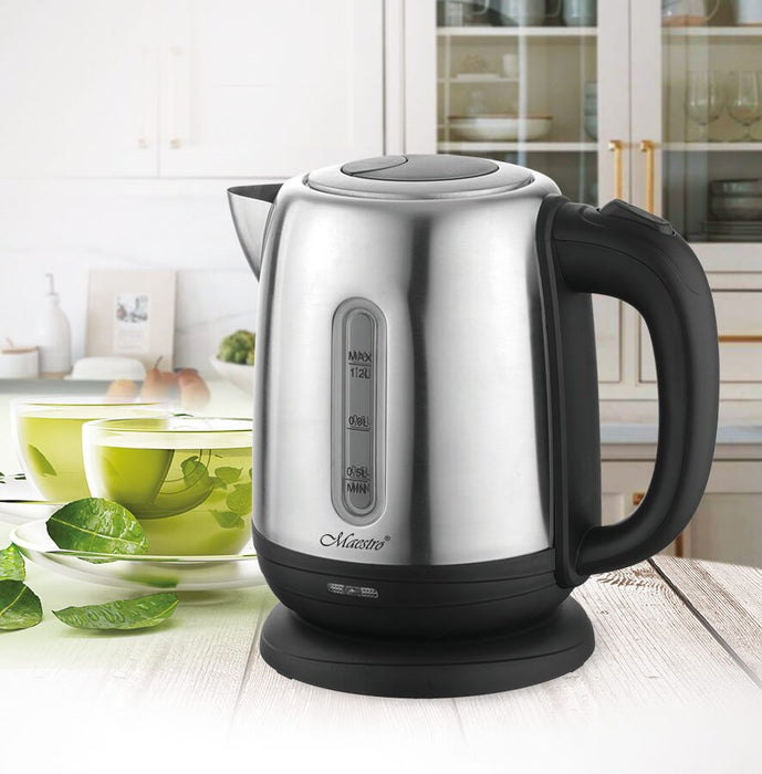 MAESTRO MR-027 electric kettle 1.2 L 1630 W Steel, Black