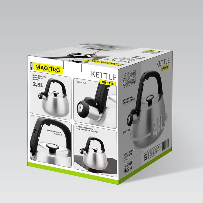 Kettle Maestro MR-1318 2,5 l Silver, Black