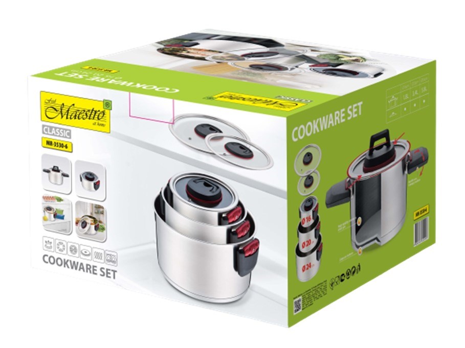 Maestro MR-3530-6 Pots set with folding handles 6 pieces