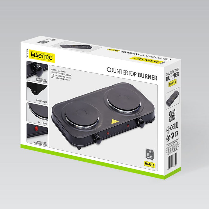 Electric double hot plate 2000W MR-771-2 MAESTRO