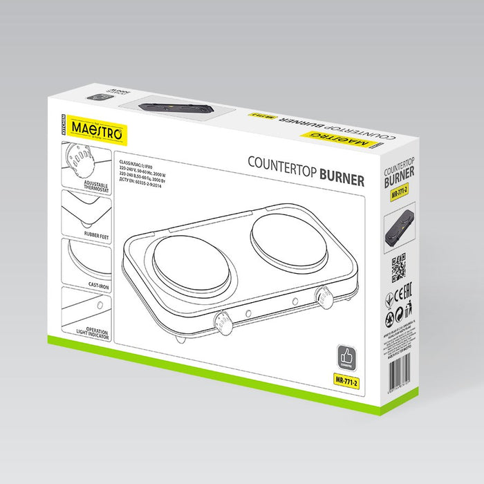 Electric double hot plate 2000W MR-771-2 MAESTRO