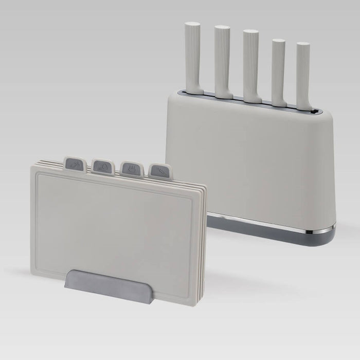 Maestro MR-1412-GREY Knife set with block + Cutting board set Gray