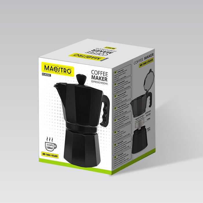 3 cup coffee machine MAESTRO MR-1666-3-BLACK Black