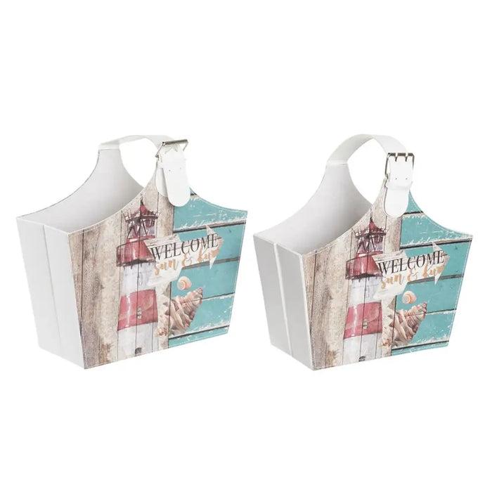 Magazine rack DKD Home Decor 40 x 18 x 41 cm Multicolour Cardboard Mediterranean (2 Units) - Декорация и