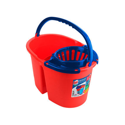 BUCKET WITH 2 COMPARTMENTS 16L WITH STRAINER AND MAGIC CLEAN WHEELS