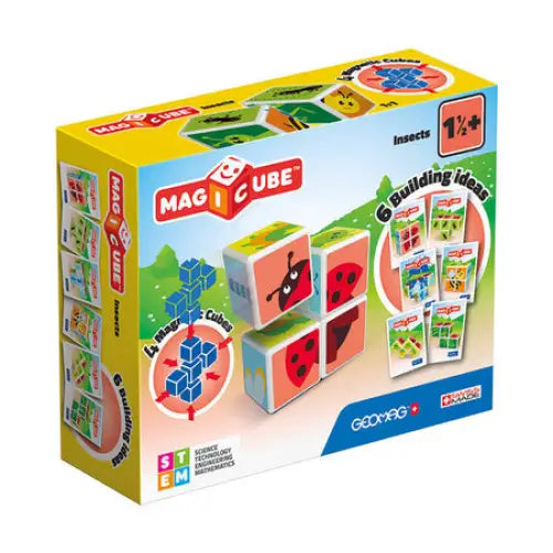 Magicube Printed Insects magnetic blocks + cards 7 pieces GEOMAG GEO-121 - Blocks and construction