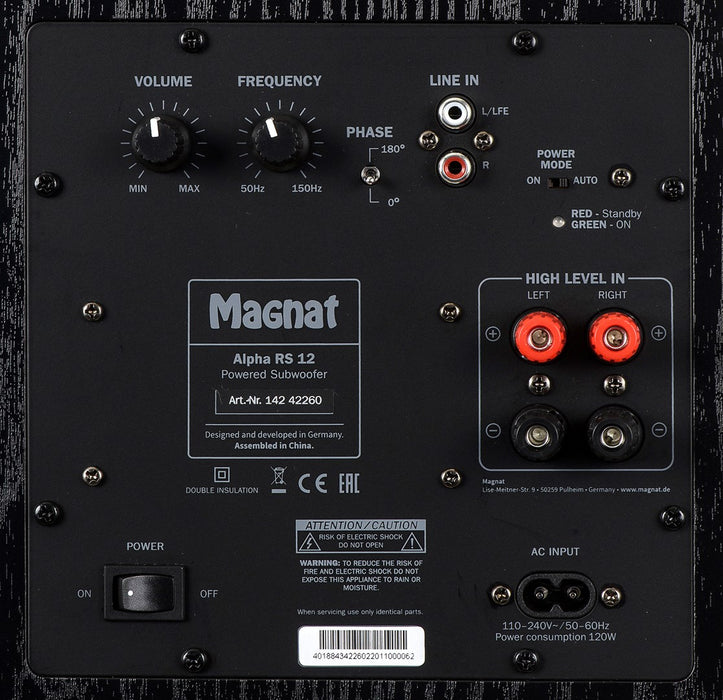 Magnat ALPHA RS12 Black Active subwoofer 120 W