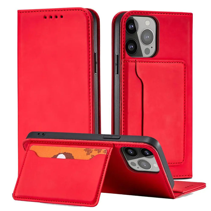 Magnet Card Case case for iPhone 14 flip cover wallet stand red - Cell phone cases and covers<<<HurtelXML