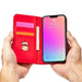 Magnet Card Case case for iPhone 14 flip cover wallet stand red - Cell phone cases and covers<<<HurtelXML