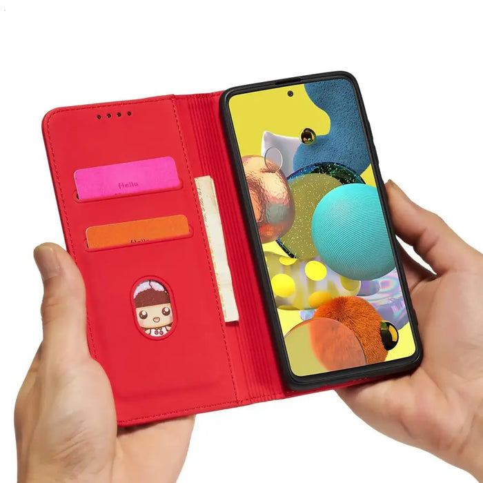 Magnet Card Case For Samsung Galaxy A12 5G Pouch Wallet Card Holder Red - Cell phone cases and covers<<<HurtelXML
