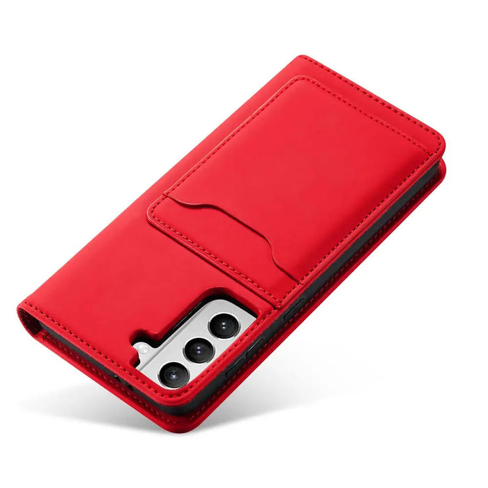 Magnet Card Case for Samsung Galaxy S22 + (S22 Plus) Pouch Wallet Card Holder Red - Cell phone cases