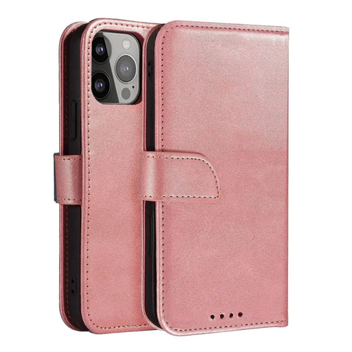 Magnet Case elegant case cover flip cover with stand function for iPhone 14 Pro pink - Cell phone cases