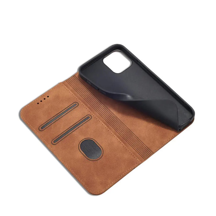 Magnet Fancy Case Case for iPhone 12 Pro Max Pouch Wallet Card Holder Brown - Cell phone cases and covers<<<HurtelXML