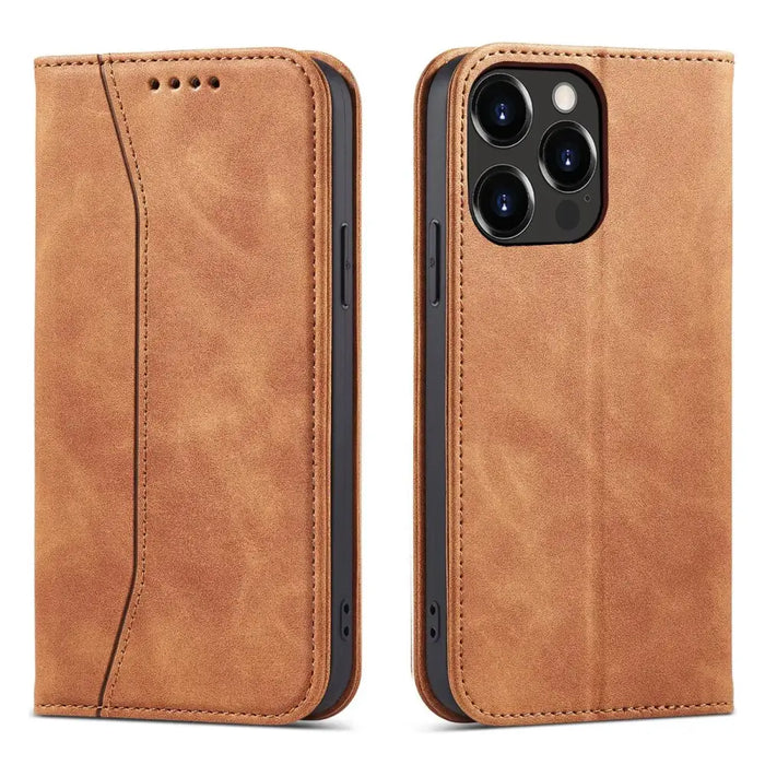 Magnet Fancy Case Case for iPhone 13 Pro Cover Card Wallet Card Stand Brown - Cell phone cases and covers<<<HurtelXML