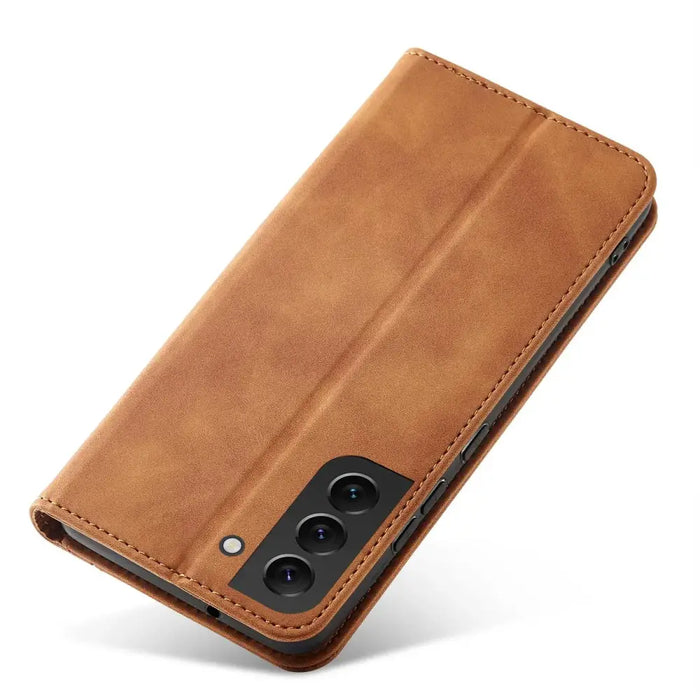 Magnet Fancy Case Case for Samsung Galaxy S22 + (S22 Plus) Pouch Wallet Card Holder Brown - Cell phone cases