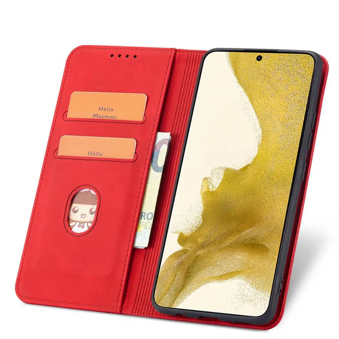 Magnet Fancy Case for Samsung Galaxy S23 Ultra Cover with Flip Stand Wallet Red - Cell phone cases