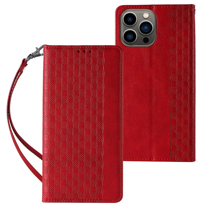 Magnet Strap Case for iPhone 14 Flip Wallet Mini Lanyard Stand red - Cell phone cases and covers<<<HurtelXML