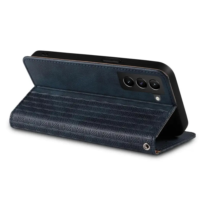 Magnet Strap Case Case for Samsung Galaxy S22 Ultra Pouch Wallet + Mini Lanyard Pendant Blue - Cell phone cases