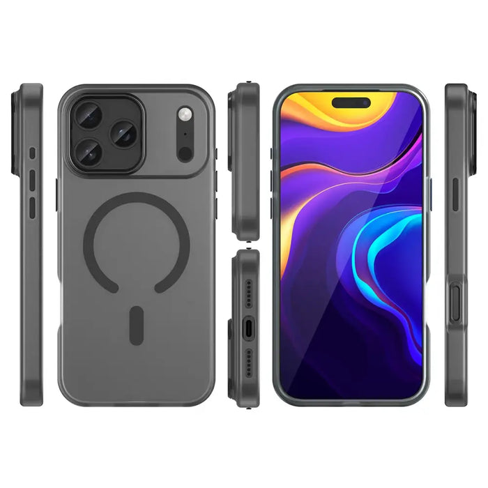 Magnetic Abrasive iPhone 17 Pro Case Compatible with MagSafe - Matte Black - Cell phone cases and covers<<<HurtelXML