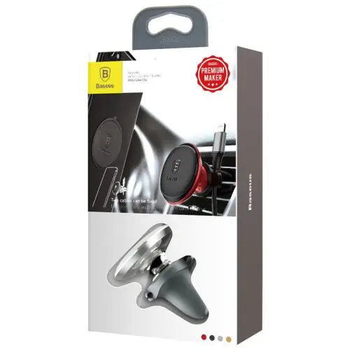 Magnetic Air Vent Car Mount Holder Baseus with cable clip (silver) - Car charger<<<Основна<<<DunaXML&&&Car