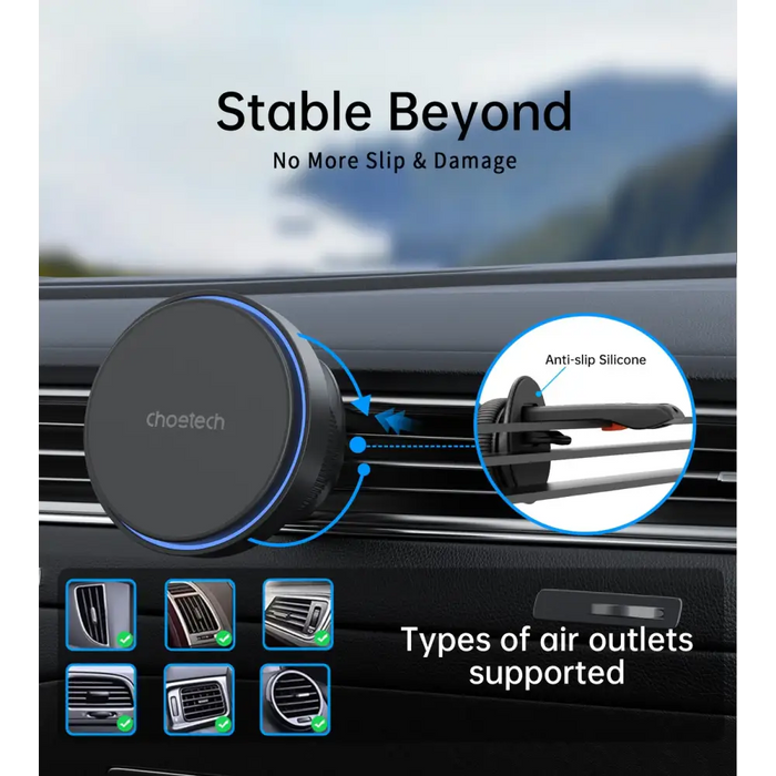 Magnetic car holder witch charger Choetech T205-F 15W (black) - Phone holders<<<Car accessories<<<InnproXML&&&Cell