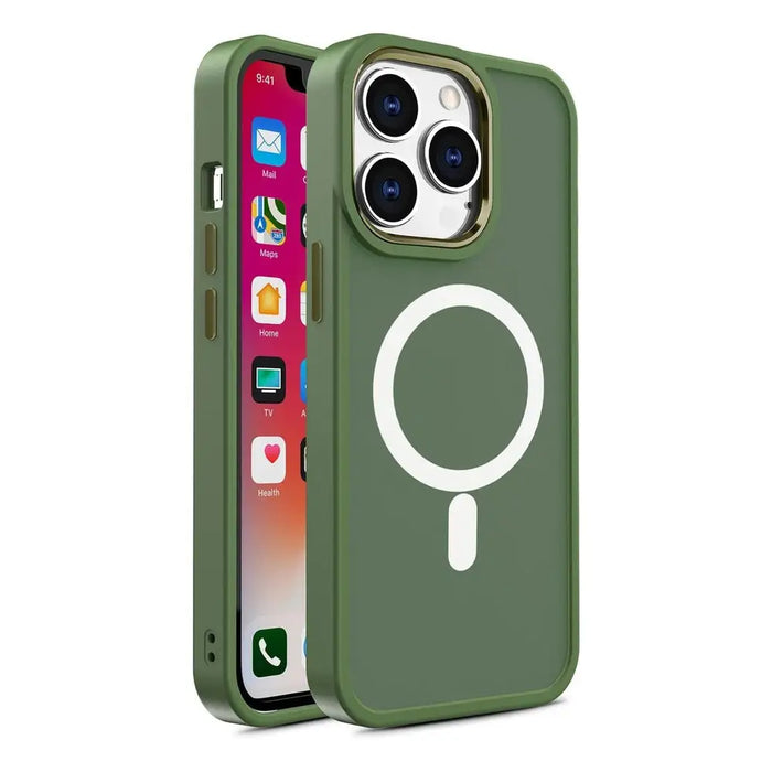 Magnetic Color Matte Case for iPhone 15 Plus - green - Cell phone cases and covers<<<HurtelXML