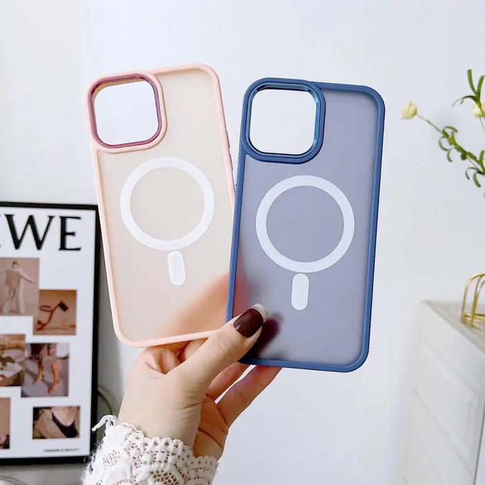 Magnetic Color Matte Case for iPhone 15 Pro Max - navy blue - Cell phone cases and covers<<<HurtelXML