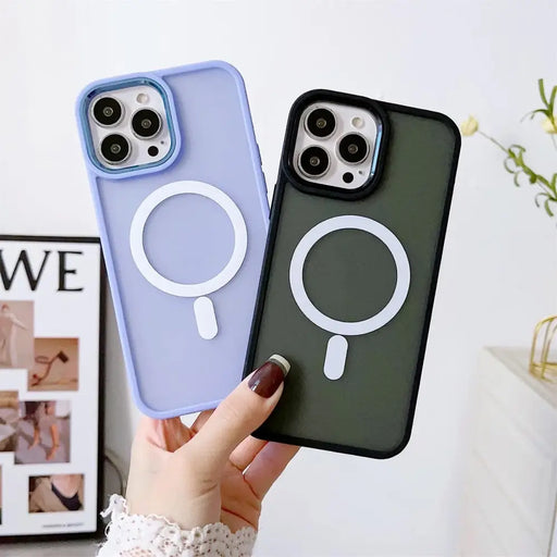 Magnetic Color Matte Case for iPhone 15 Pro - purple - Cell phone cases and covers<<<HurtelXML