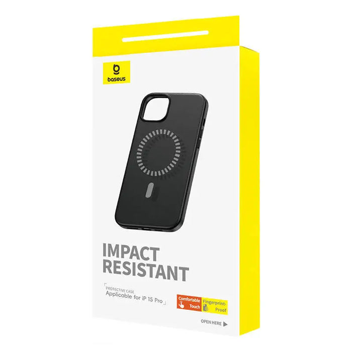 Magnetic Phone Case for iPhone 15 Pro Baseus Fauxther Series (Black) - Protective cases for smartphones<<<Cases<<<GSM