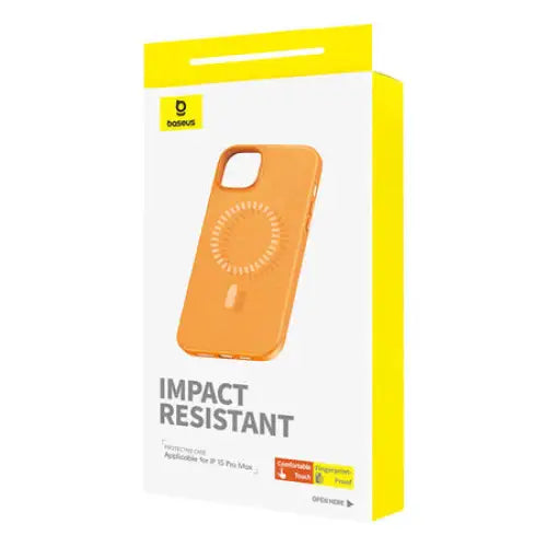Magnetic Phone Case for iPhone 15 ProMax Baseus Fauxther Series (Orange) - Protective cases