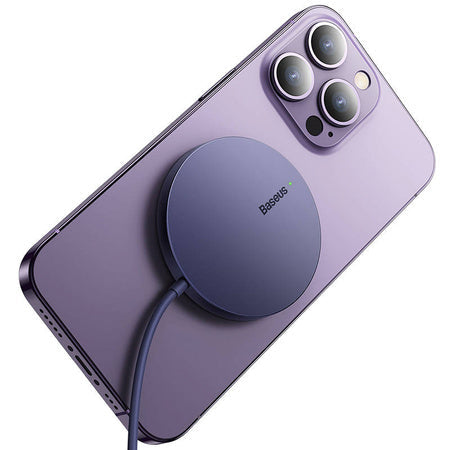 Magnetic Wireless Charger Baseus Simple Mini3 15W (Dusty purple) - Wireless chargers<<<Chargers<<<GSM