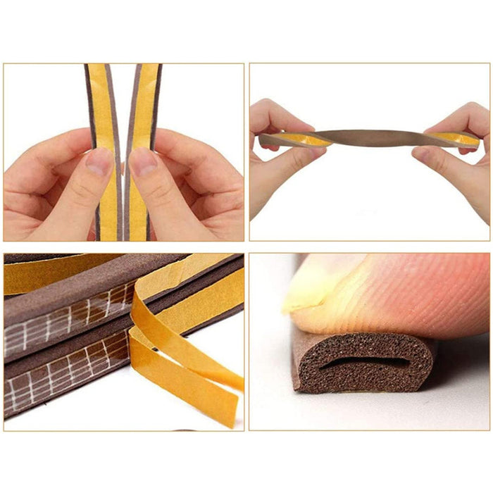 RUBBER SEAL D-PROFILE 6 M FOR WINDOWS AND DOORS BROWN COLOR MAGUS EPDM-6DB