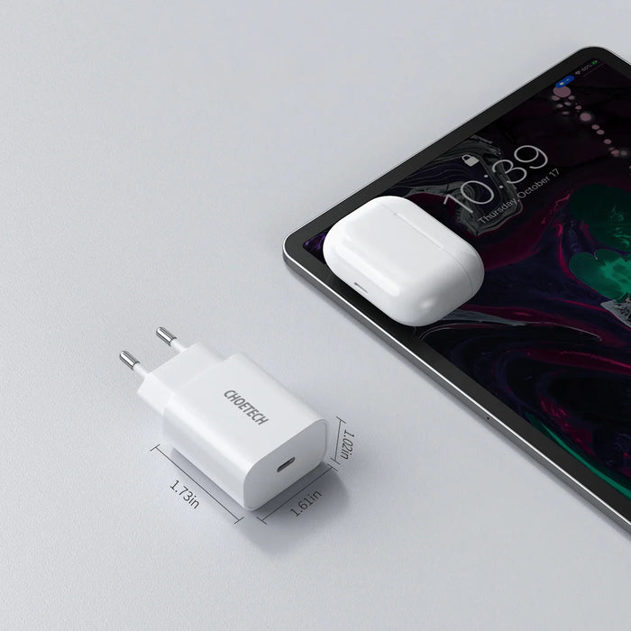 Mains charger Choetech Q5004 EU USB-C 20W (white) - mains chargers<<<Chargers<<<GSM Accessories<<<InnproXML&&&Cell