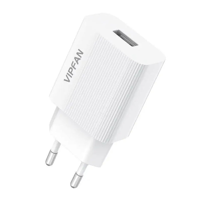 Mains charger VFAN E01 1x USB 2.4A + Micro USB cable (white) - mains chargers<<<Chargers<<<GSM Accessories<<<InnproXML