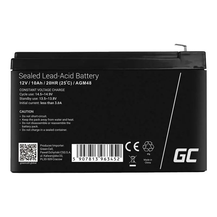 Maintenance-free AGM VRLA Battery Green Cell AGM48 12V 10Ah (for emergency power supplies backup power systems)