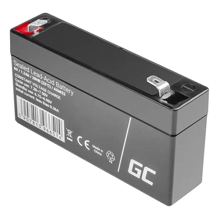 Maintenance-free AGM VRLA Battery Green Cell AGM52 6V 1.2Ah (for alarm system cash register toy)
