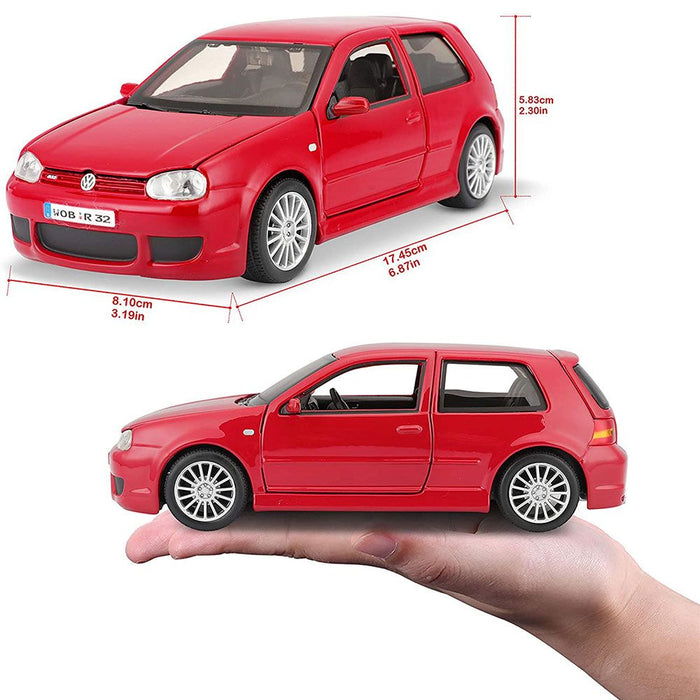 Metal car Maisto Special Edition - Volkswagen Golf R32, 1:24, red