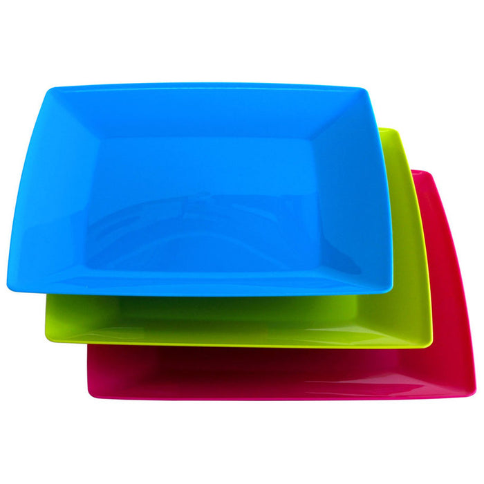 PLASTIC PLATE SQUARE 3 PIECES 23/23 CM MAK